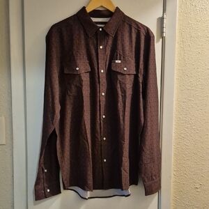 Ferrell Men's Casual Button Down Shirt - Brown